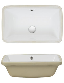 Bauhaus Torino Undermount Rectangular Bathroom Sink - 510mm Wide