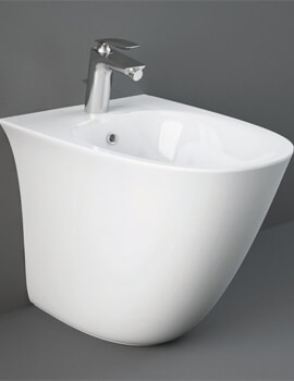 Sensation Back-To-Wall Floor Mounted White Bidet With 1 Tap Hole
