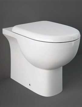 RAK Tonique Floor Standing Back-To-Wall White WC Pan With Soft Close Seat - Image