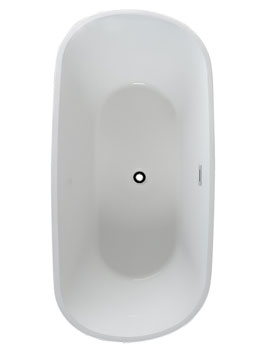 Pura Grace 1700 x 850mm White Freestanding Bath With Overflow And Pop Up Waste