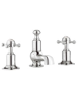 Crosswater Belgravia 3 Tap Hole Chrome Basin Mixer Tap Without Pop-Up Waste - Image