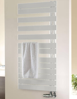 Zehnder Roda Spa Asymmetrical 550mm Wide White Towel Rail
