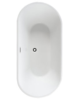 Arco Slim 1700 x 800mm White Freestanding Bath With Overflow And Pop Up Waste