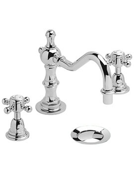 Hartlebury 3 Taphole Chrome Basin Mixer Tap With Swivel Spout