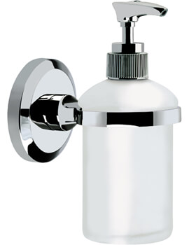 Bristan Solo Wall Mounted Frosted Glass Chrome Soap Dispenser - Image