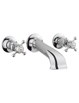 Crosswater Belgravia Wall Mounted Chrome Bath Spout And Wall Stop Taps - Image