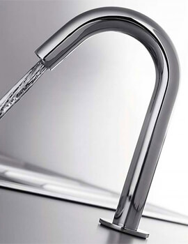 Compact Commercial Tall Curved Deck Mounted Chrome Infra Red Tap