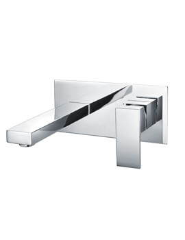 RAK Cubis Wall Mounted Chrome Basin Mixer Tap With Back Plate