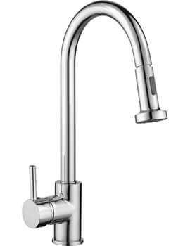 RAK Madrid Pull Out Side Lever Kitchen Sink Mixer Chrome Tap - Image