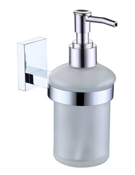 RAK Resort Glass Soap Dispenser And Chrome Holder - Image
