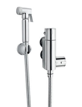 Nuie Douche Spray Kit Chrome With Thermostatic Bar Shower Valve - Image