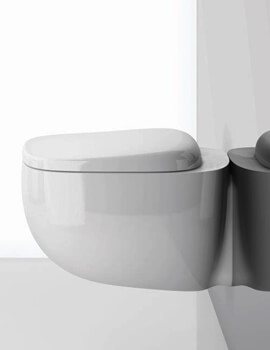 RAK Illusion Alpine White Rimless Wall Hung Pan With Soft Close Seat - Image