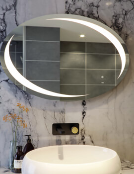 RAK Hades 900 x 600mm LED Illuminated Oval Mirror With Demister And Touch Sensor Switch - Image