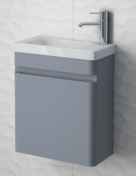 RAK Resort Wall Hung 450mm Wide Cloakroom Matt White Vanity Unit With Basin - Image