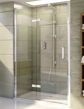 Aqata Spectra SP459 Clear Glass Recess Hinged Shower Door And Inline Panel - Image