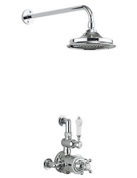Burlington Avon Chrome Exposed Thermostatic Valve With Shower Head And Arm - Image