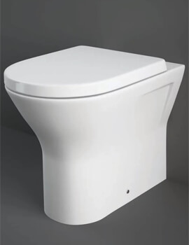 RAK Resort 425mm Comfort Height Back To Wall Rimless WC With Soft Close Seat - White - Image