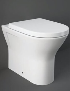 RAK Resort 400mm High Back To Wall Rimless WC Pan With Soft Close Seat - White - Image