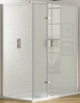 Aqata Spectra SP447 Corner Walk-In Enclosure With Hinged Panel - Clear Glass - Image