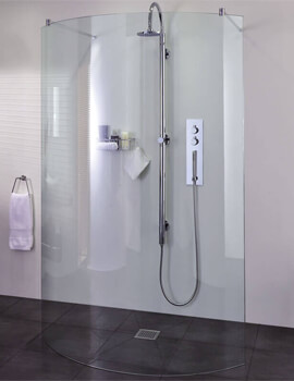 Aqata Spectra SP395 Spacious Walk In Double Entry Curved Shower Screen 1294mm - Image