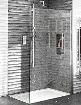 Aqata Spectra SP400 Walk-in Shower Screen For Recess Installation - 1950mm High - Image