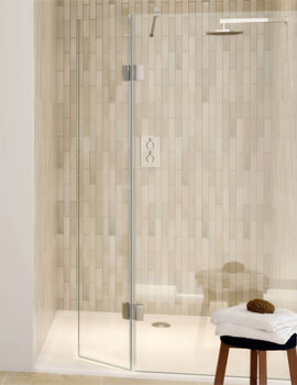 Aqata Design DS446 Shower Screen And Hinged Panel For Recess Installation - 1200mm - Image