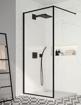 Merlyn Black Framed Showerwall Wetroom Panel - Image
