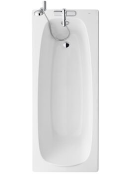 Roca Malaga White Luxurious Rectangular Single Ended Acrylic Bath 1700 x 700mm - Image