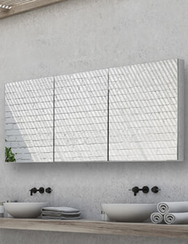 HIB Eris 120 Triple Door Aluminium Mirrored Cabinet 1200 x 700mm