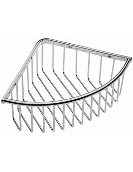 Tre Mercati Wall Mounted Chrome Deep Triangular Corner Basket - Image