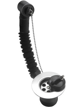 Tre Mercati Plastic Chrome Kitchen Sink Waste With Rubber Plug And Ball Chain - 702 - Image