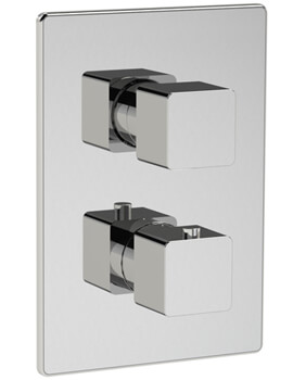 Kiri 2 Outlet Concealed Chrome Thermostatic Mixer Valve With ABS Plate