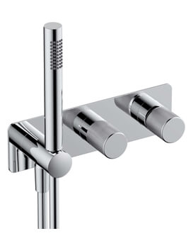 RAK Amalfi Horizontal Dual Outlet Thermostatic Concealed Shower Valve With Handset