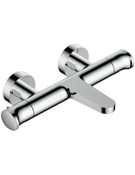 RAK Wall Mounted Exposed Thermostatic Bath Shower Mixer Chrome Tap - Image