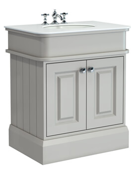 Victorian 750mm Wide Cabinet Pale Grey And 3TH Undermount Basin