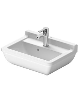 Duravit Starck 3 Underneath Glazed 1 Tap Hole Washbasin With Overflow - Image