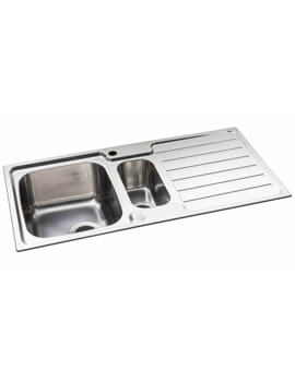 Abode Neron One And A Half Stainless Steel Compact Sink Reversible Bowl And Drainer - Image