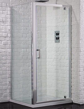 Aquadart Venturi 6 1900mm High Pivot Shower Door With Polished Silver Profile