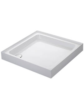 Mira Flight 4 Up-stand Square White Shower Tray With Waste - Image