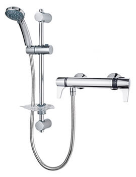 Exe Lever Chrome Bar Mixer Shower Set With Soap Dish