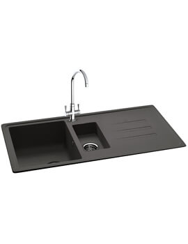 Carron Phoenix Debut 150 Jet Black 1.5 Bowl Inset Kitchen Sink - Image