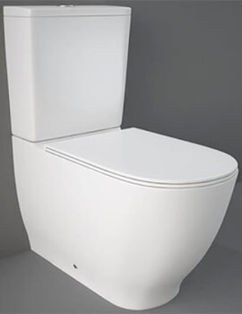 RAK Moon Back-To-Wall White Close Coupled Toilet With Cistern And Soft Close Seat - Image
