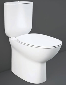 RAK Morning Fully Back-To-Wall White Rimless Close Coupled WC Pack With Urea Soft Close Seat - Image