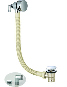 Joseph Miles Chrome Overflow Bath Filler With Sprung Waste - Image