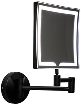 Joseph Miles Black Square 200mm Led Make Up Mirror - Image