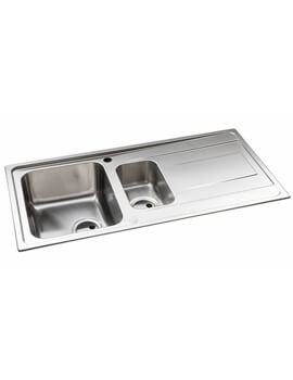 Abode Ixis Stainless Steel 1.5 Reversible Large Sink Bowl And Drainer - Image