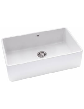 Provincial Ceramic Large 1.0 White Glazed Kitchen Sink Bowl