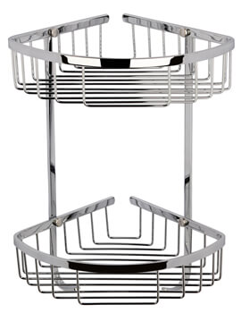 Hudson Reed Large 2 Tier Corner Basket Chrome - Image