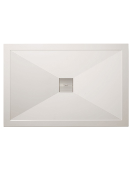 Rectangular 25mm White Stone Resin Shower Tray And Waste