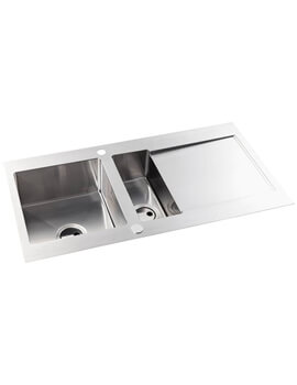 Abode Verve Stainless Steel 1.5 Reversible Kitchen Sink Bowl And Drainer - Image